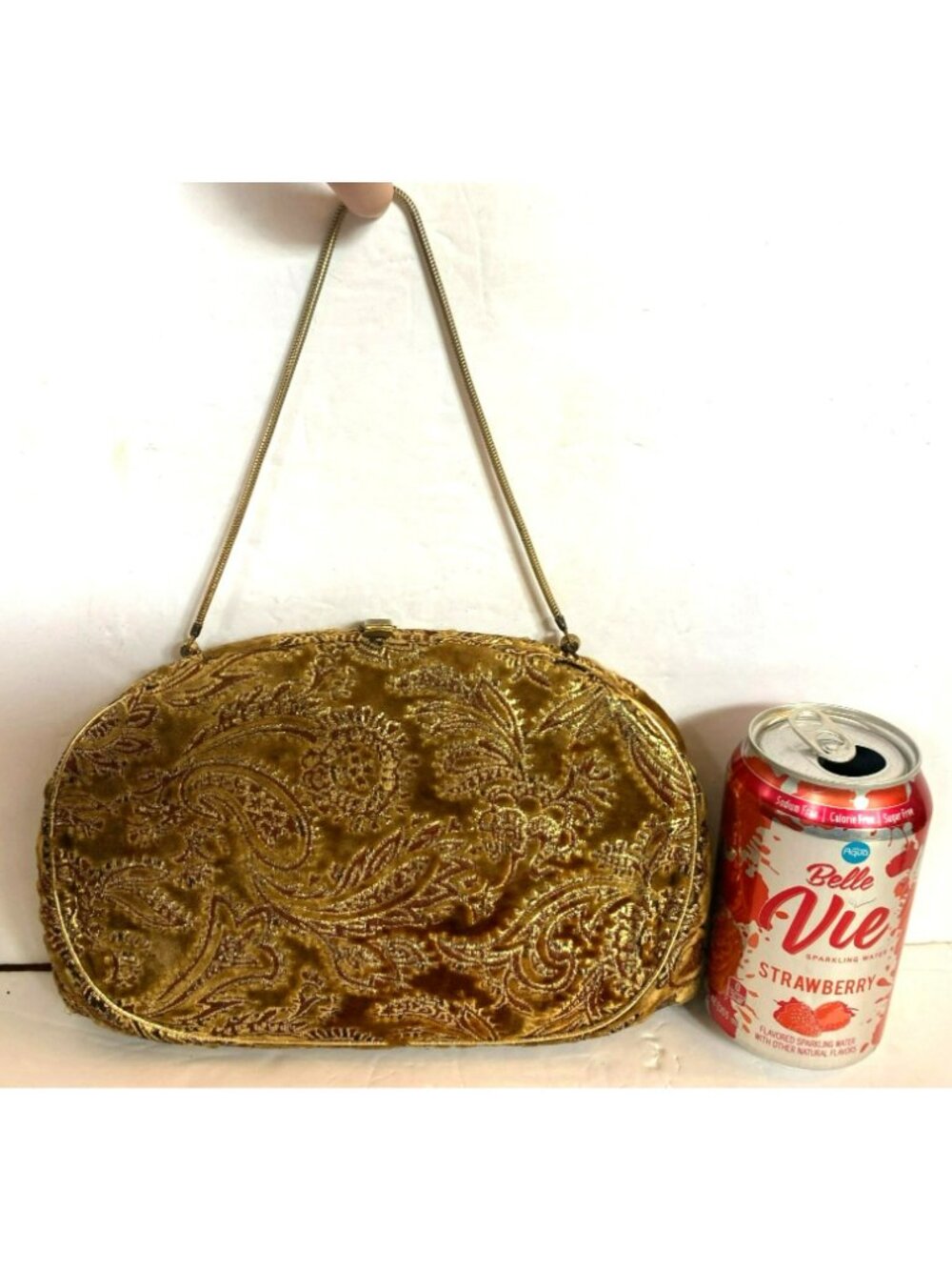 Vintage Gold Brocade Purse Clutch Evening Bag Handbag Coin Purse MCM 50s 60s - Picture 7 of 7
